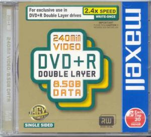 MAXELL DVD+R 2.4x 8.5GB double layer Jewel Case