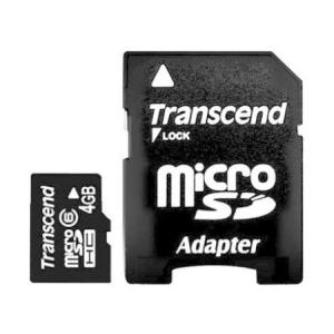Card memorie TRANSCEND MicroSD 4GB SDHC + SD adaptor