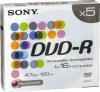 SONY DVD-R 16x 4.7GB 120min color slim case 5buc