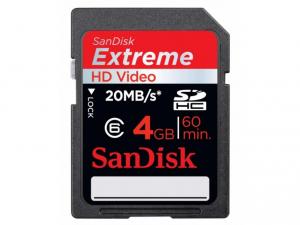 Card memorie SANDISK SD CARD 4GB EXTREME HD VIDEO
