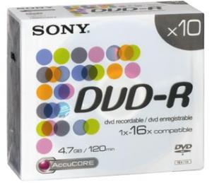 DVD-R 16x 4.7GB 120min slim case 10buc