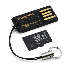 MicroSD Reader Gen 2 w/16GB microSDHC Class 4 Card, Kingston MRG2+SDC4/16GB