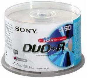 Sony DVD+R 16x, 4.7GB, 120min, spindle, 50buc (50DPR120BSP)