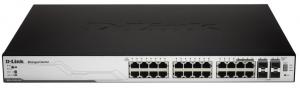 Switch Gigabit D-Link DGS-3100-24P, 24x GLAN 1000Base-T (PoE), 4x mini GBIC (SFP), managed, stackable