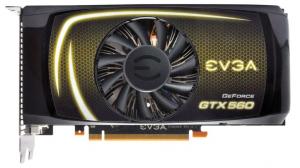 NVidia EVGA GF GTX 560 SC (850Mhz), PCIex2.0, 1GB GDDR5 (4104MHz, 256bit), 2*DVI/mini HDMI, SLI