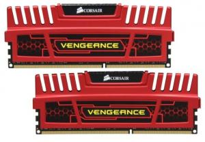 DDR3 8GB(4GBx2) 1600Mhz/9.9.9.24, XMP, radiator Red Vengeance, CMZ8GX3M2A1600C9R, CORSAIR