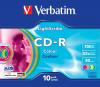 Verbatim cd-r 52x, 700mb, azo lightscribe colour, slim case (43675)