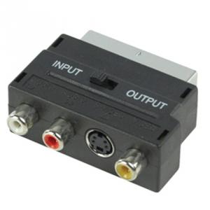 Adaptor SCART - 3xRCA, S-VHS, cu comutator in/out (SCART 56)