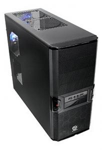 Case Middle Tower Thermaltake V3 Black Edition, 2*USB2.0, 1*Audio, rear 1*12cm blue LED fan, transparent window