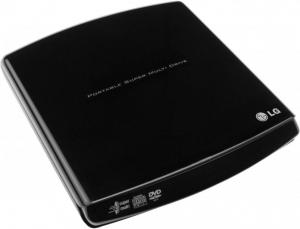DVD+/-RW LG, Super multi 8x retail extern, slim, negru, USB 2.0, GP10NB20