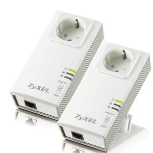Powerline Ethernet Adapter ZyXEL PLA-407 Kit, 2*HomePlug AV1.1 max. 200Mbps, AC outlet max 16A, 1*RJ45 10/100