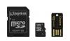 MICRO SECURE DIGITAL CARD 16GB SDHC, Multi &amp; Mobility-Kit: SD adapter+ USB reader, Kingston MBLY4G2/16GB