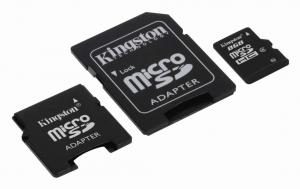 MicroSD HC clasa4 8GB cu 2 adaptoare