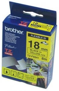 Banda laminata TZ-FX641 pentru PT, 18mm, negru/galben, Brother