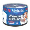VERBATIM CD-R 52x, 700MB/80 min, wide, printable, bulk 50 (43438)