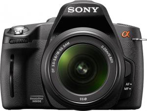 Camera digitala Sony DSLR-A390L, 14.2MP CCD, obiectiv SAL1855, LCD hibrid 2.7&quot; pivotant, super steadyshot, HD/HDMI