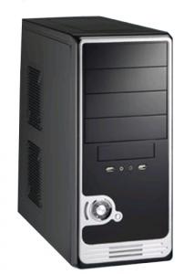 Carcasa JNC 450W alimentare 2 x S-ATA, 4 BAY, USB, audio,  Black + Silver (margine front panel)