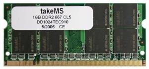 Memorie TAKEMS SODIMM DDR2 1GB PC5300 TMS1GS264C082