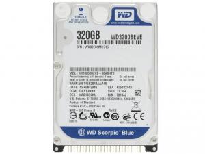 HDD WESTERN  DIGITAL Scorpio Blue 320GB WD3200BEVE