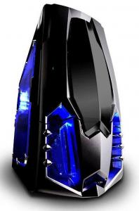 Carcasa RAIDMAX SAGITTARIUS (Sagitta 2) Black RMX-SGTSBK, Transparent, Blue-Led Fans, USB &amp; audio
