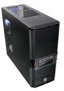 Case Middle Tower Thermaltake V3 Black, 450W ATX 12V v2.2, 2*USB2.0/1*Audio/rear 1*12cm blue LED fan, transparent window