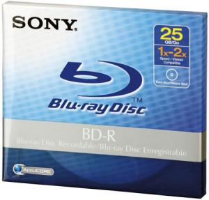 SONY Blu-ray Disc Recordable 25GB 2x jewel case