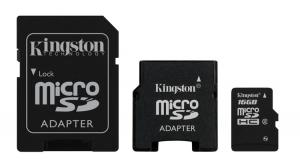 MicroSD 16GB Clasa 2 cu 2 adaptoare