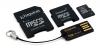 Card memorie KINGSTON MicroSD 4GB cu 2 adaptoare + USB micro-reader