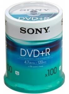 Sony DVD+R 16x, 4.7GB, 100buc / pachet (spindle)