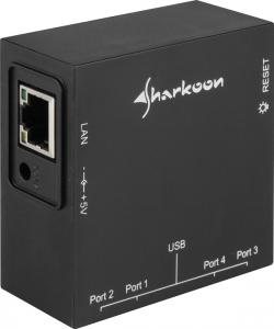 Echipament retea SHARKOON USB Lanport 400 4-Port-USB-Server 4xUSB2.0 1xRJ45 4044951009398 Sharkoon