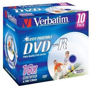 VERBATIM DVD-R 16x, 4.7GB, Jewel Case (43567)