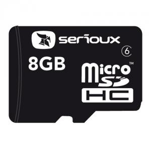 Card microSDHC 8GB SERIOUX, cu adaptor SDHC, class 6