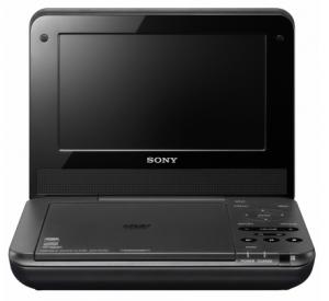DVD player portabil SONY DVP-FX750W, DVD/RW/Super VCD/CDMP3/JPEG/USB/LCD wide 7&quot;/2x Jack/bat + inc auto/tcda/negru