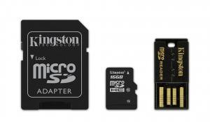 MICRO SECURE DIGITAL CARD 16GB SDHC clasa 10, Multi &amp; Mobility-Kit: SD adapter+ USB reader, Kingston MBLY10G2/16GB