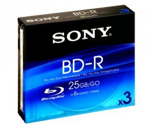 SONY Blu-Ray Disc -R 25GB 3BNR25B 3 buc