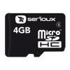 Card microSDHC 4GB SERIOUX, cu adaptor SDHC, class 6