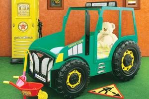 Patut Tineret Pentru Copii PLASTIKO Tractor Verde
