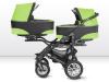 Carucior pentru gemeni baby active twinni verde 3 in 1