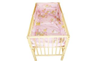 Lenjerie MyKids Teddy Scarita Roz 4 Piese 140x70