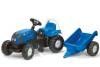 Tractor cu pedale si remorca rolly toys 011841 albastru