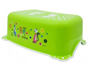 Taburet Inaltator Baie Copii MyKids Little Bear and Friend cu sistem antialunecare Verde