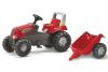 Tractor cu pedale si remorca copii rolly toys 800315 rosu