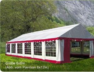 Pavilion demontabil sau fix 6 x 8 m - alb - rosu