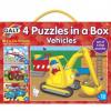 Set 4 puzzle-uri vehicule (4, 6, 8, 12 piese) - galt