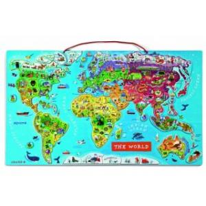 Puzzle magnetic harta lumii - Janod