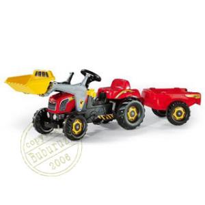 Tractor Rolly Kid rosu cu remorca  - Rolly toys