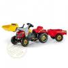 Tractor rolly kid rosu cu remorca  -