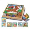 Puzzle lemn din cuburi animalele de casa - melissa &