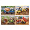 Set 4 puzzle lemn in cutie - vehicule pentru constructii - melissa &