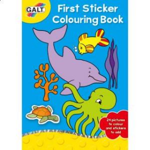 First Sticker Colouring Book, Prima carte de colorat + abtibilduri - Galt